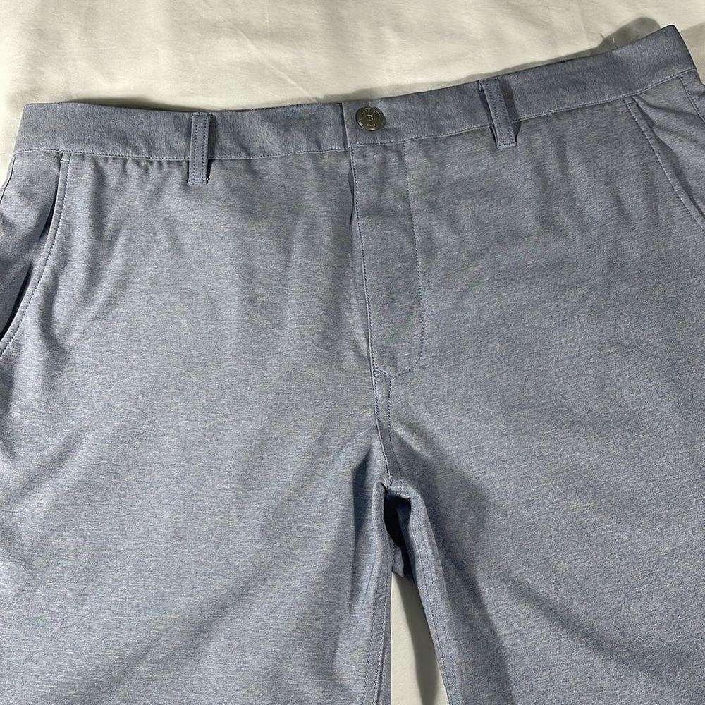 Bonobos mens light blue Highland flat front polyester 10" Golf shorts - size 38